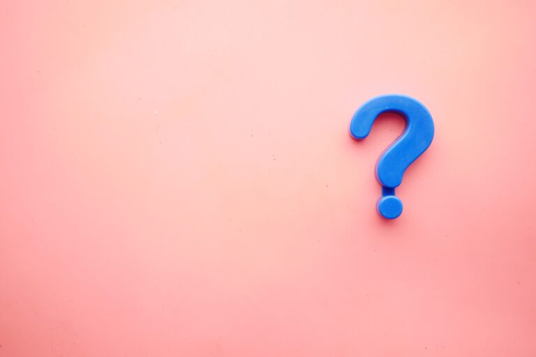 Ble question mark on pink gradient