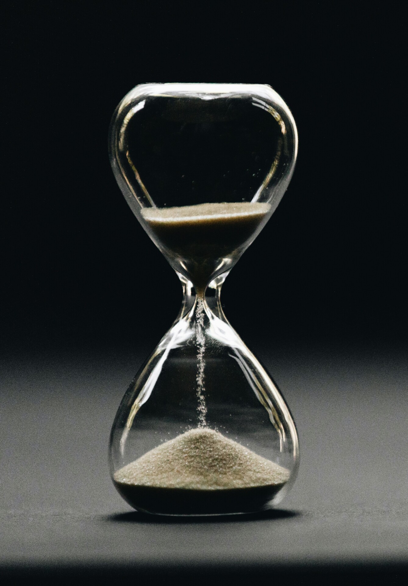 hour glass with falling sand